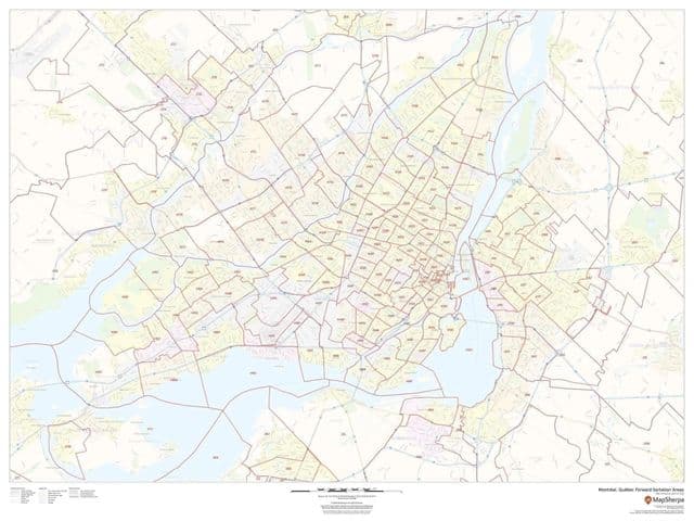 Mapa de códigos postais de Montreal
