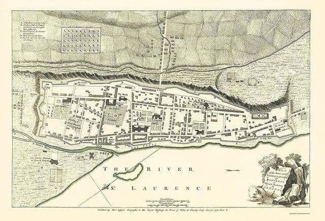Mapa antigo de Montreal